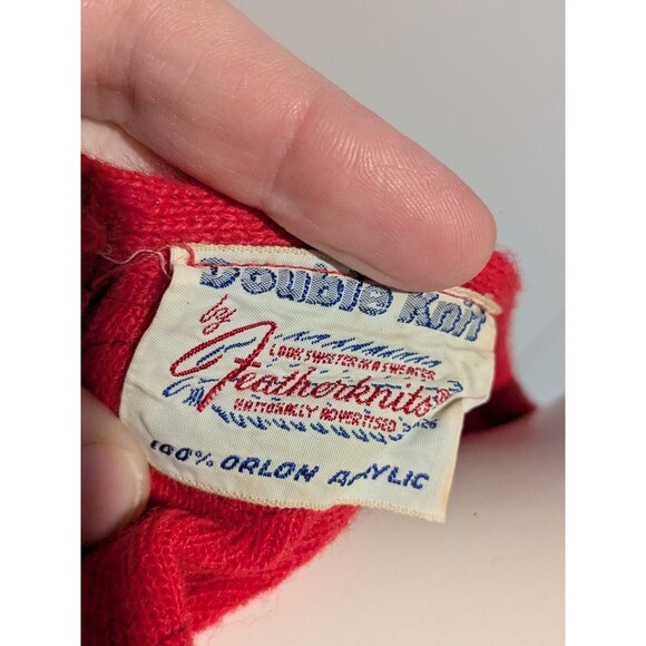 Vintage 1940s Women S/M Knit Sweater Skirt Set Pink Soutache Trim Featherknit - Picture 4 of 4